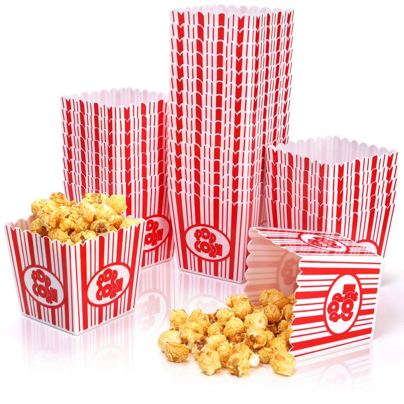 Tebery 30 Pack Plastic Open-Top Popcorn Boxes Reusable Popcorn Containers Bucket Tub - 3.75" Tall x 3.75" Square - Image 5